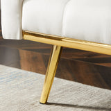 NEWTIK Velvet Futon Sofa Bed, Convertable Sleeper Couth with 4 Metal Legs, 2 Pillows, Modern Reclining Couch Bed for Bedroom, Living Room, Apartment, Compact Small Space (White) NEWTIK