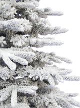 Fraser Hill Farm 7.5-Ft. Mountain Pine Flocked Artificial Christmas Tree with Stand, Unlit Foldable Fake Tree with Realistic Snowy Foliage for Home Decoration Fraser Hill Farm