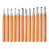 Schaaf Wood Carving Tools 12pc Wood Carving Kit, | Precision Japanese Pen Chisel Set, Beginner Learning Material, Sharpening Supplies | Multipurpose Wood Carving Knives, Linocut Tools (Small Handles) Schaaf Wood Carving Tools