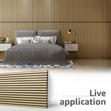 Art3d 2 Wood Slat Acoustic Panels for Wall and Ceiling - 3D Fluted Sound Absorbing Panel with Wood Finish - Oak Art3d