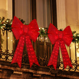 LAMPHOME(48in 126LED Red Lighted Christmas Large Bow, Wreaths Bows with Lights Christmas Tree Garland Ornament for Xmas Party Accessories Crafts Decor Indoor Outdoor LAMPHOME