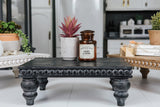 Felt Creative Home Goods Decorative Wood Risers for Decor | Tiered Tray Stand | Farmhouse Beaded Riser Stand for Decor | Wooden Pedestal Stand Large 12x16 Beaded Tray for Kitchen Coffee Bar (Black) Felt Creative Home Goods