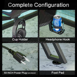 47 Inch Gaming Desk with Led Lights & USB Ports & Power Outlets, Upgraded Integrated Monitor Stand Computer Desk, Gamer Desk for Small Space, Black Carbon Fiber Surface Gaming Desk Czlolo