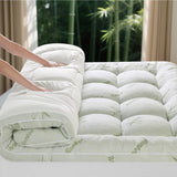 Jov5tic Mattress Topper Queen Size - 1200GSM 3D+7D Down Alternative Fill, Viscose Made from Bamboo Cover, Extra Plush for Back Pain, 8"-18" Deep Pocket(Queen,60"x80") jov5tic