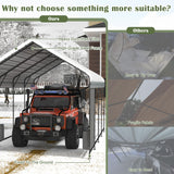 Prime Garden 10'x20'x10' Metal Carport, Heavy Duty Car Port with Enhanced Base Garage, Thickened Outdoor Galvanized Car Shelter for Car, Boats and Truck Prime Garden