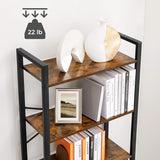 VASAGLE Industrial 6-Tier Tall Bookshelf with Steel Frame in Rustic Brown and Black VASAGLE