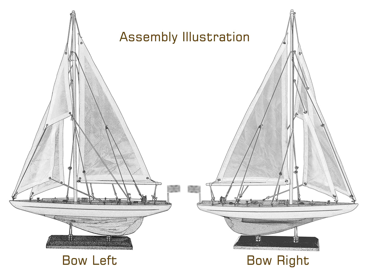 SAILINGSTORY Wooden Sailboat Model Ship Sailboat Decor Yacht Enterprise 1/100 Scale 1930 America's Cup Replica HOME DECOR SAILINGSTORY