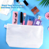 Weewooday 12 Pieces Canvas Makeup Bags for Women Plain Cosmetic Pouch with Zipper Blank DIY Bags for Travel Wedding Teacher Women Toiletry Makeup Cosmetic Stationery(White) Weewooday
