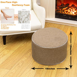 AbunHeri Outdoor Ottoman Outdoor Ottomans for Patio 19x12 Inches Modern Lightweight Foam Stuffed Pouf Outdoor Footstool Footrest Foot Stool Waterproof (Coffee) AbunHeri