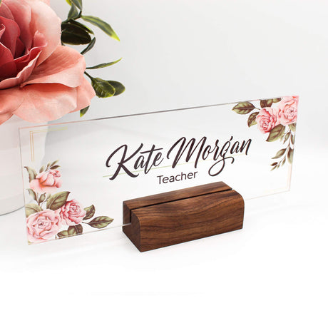 Personalized Desk Name Plate Plaque | Unique Gift | Wood Holder | Office Decor | Teacher Name Plate | Sign | Artswave ARTSWAVE