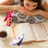 Tenare 30 Pieces Sublimation Blank Bookmark Heat Transfer Metal Aluminum DIY Bookmark with Hole and Colorful Tassels for Crafts, Birthday Wedding, Single-Sided Printing Tenare