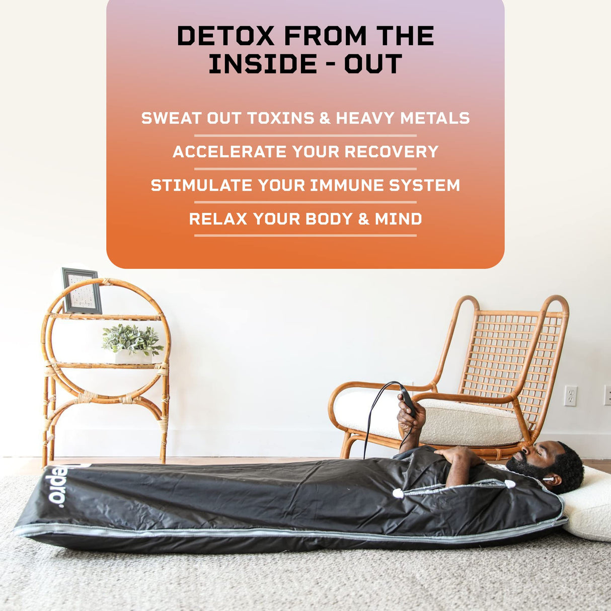 LifePro Sauna Blanket for Detoxification - Portable Far Infrared Sauna for Home Detox Calm Your Body and Mind Large Black LifePro