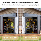 AECOJOY Shed Lean to Storage Shed, Large Outdoor 8' x 10' Metal Wall Side Bike Shed & Outdoor Storage, Garden Storage Cabinet for Backayrd, Patio and Outdoor Use in Dark Grey AECOJOY