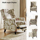 Tina's Home Wingback Recliner Chair, Traditional Push Back Recliner Sofa, Mid Century Modern Lounge Armchair for Living Room, Home Theater Accent Chairs Upholstered Recliners Couches，Bird TINA'S HOME