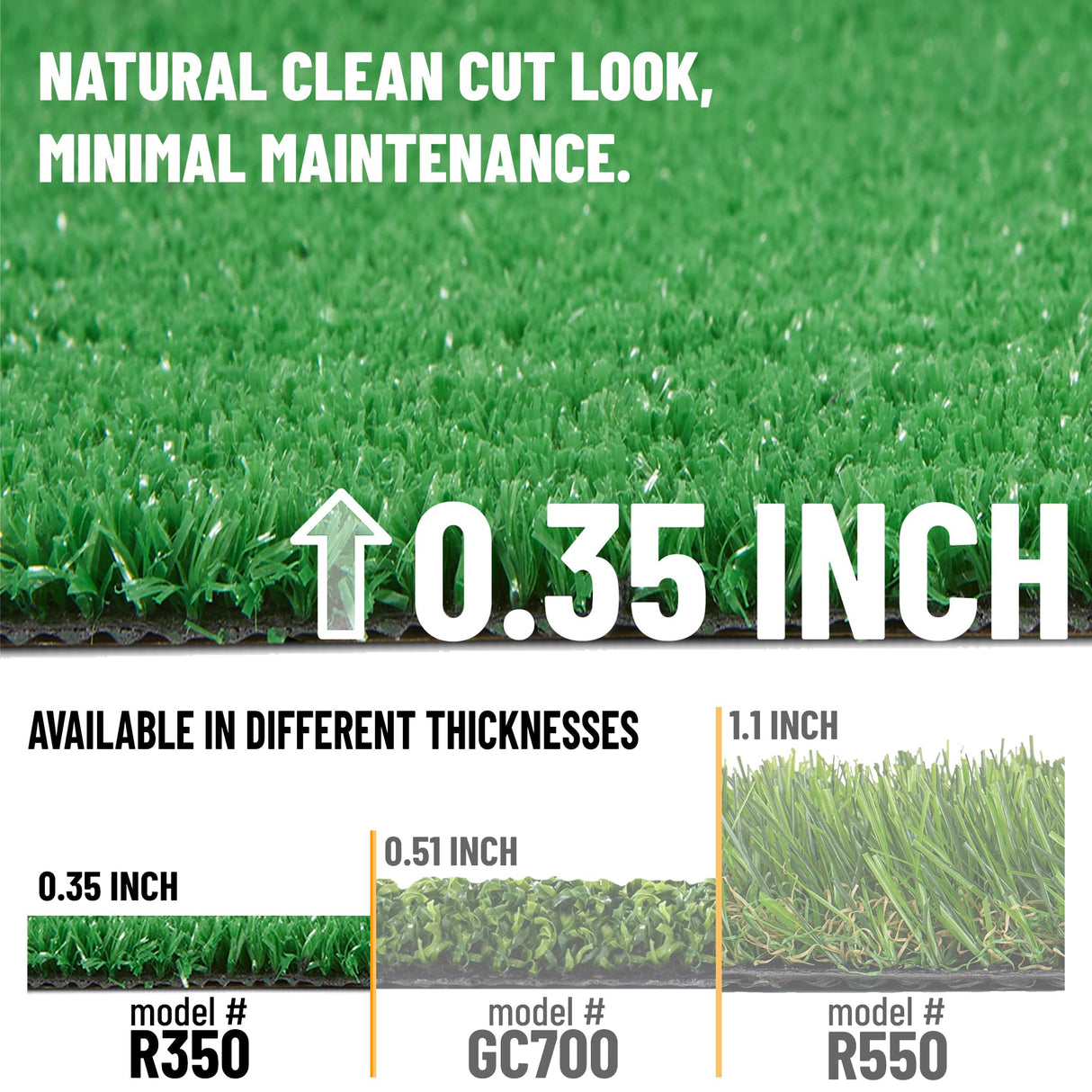 Ottomanson Artificial Grass Outdoor Runner Rug 2'7" x 10' – Waterproof Astro Turf with Drainage Holes – Patio & Lawn Decoration, Easy-Clean Dog Grass Mat Ottomanson