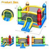 Costzon Inflatable Bounce House, Party Castle Bouncy House for Kids 12ft L x 9ft W x 6ft H Indoor Outdoor Fun with Large Jumping Area & Fun Slide, Toddler Bounce House for Backyard Birthday Gifts Costzon