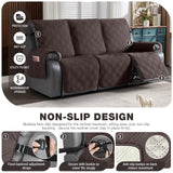 TAOCOCO 100% Waterproof Recliner Sofa Cover Non Slip Couch Cover for 3 Seat Reclining Sofa, Split Reclining Couch Covers 3-Piece with Straps, Washable Sofa Slipcover for Kids Pets(3 Seater, Chocolate) TAOCOCO