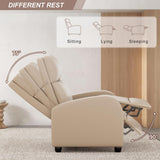 JUMMICO Recliner Chair Adjustable Home Theater Single Recliner Sofa Furniture with Thick Seat Cushion and Backrest Modern Living Room Recliners (Leather, Beige) JUMMICO