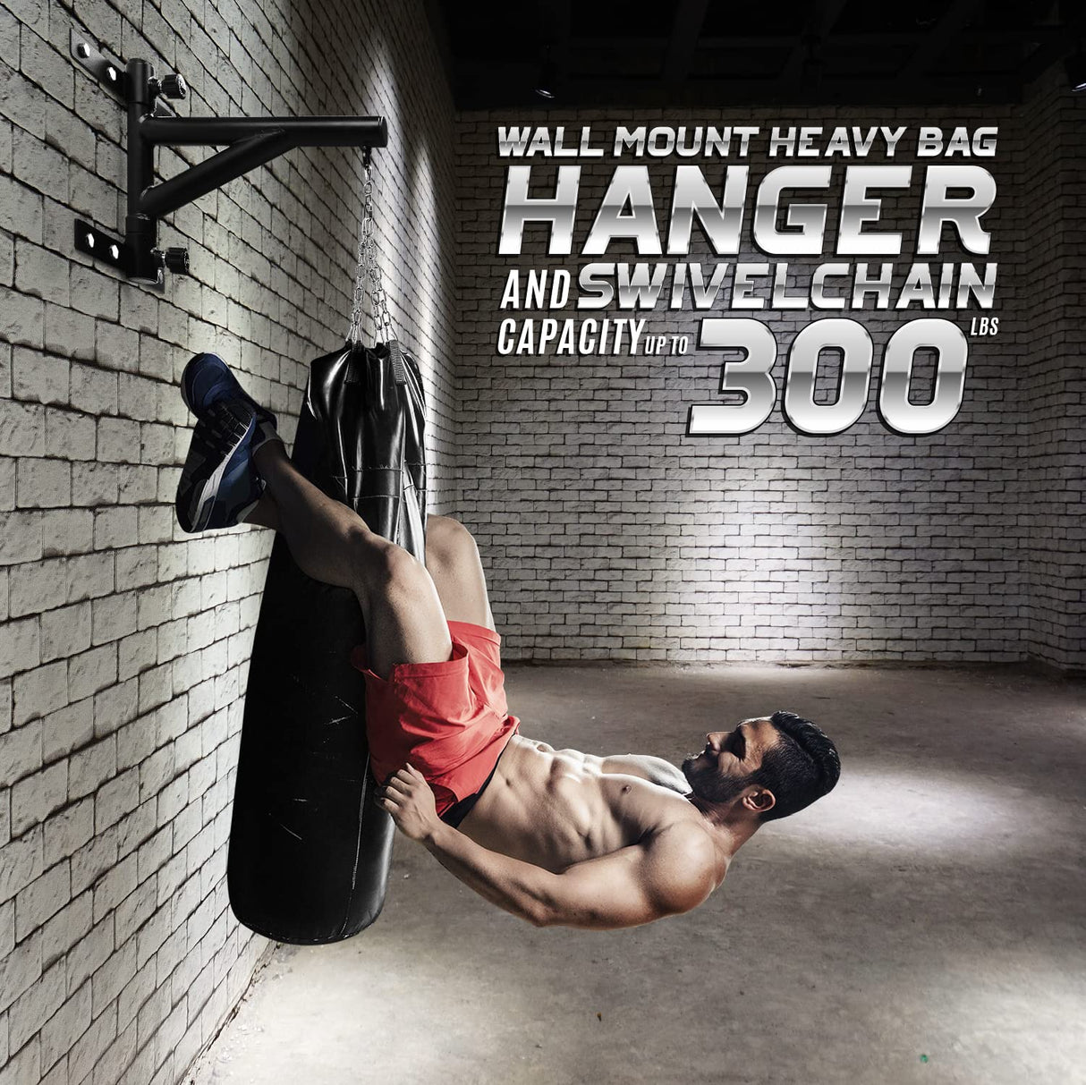 Yes4All Wall Mount Adjustable Heavy Bag Hanger with Chain - Heavy Duty - Punching Bag Bracket for Boxing, Muay Thai and MMA Training Yes4All