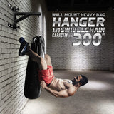 Yes4All Wall Mount Adjustable Heavy Bag Hanger with Chain - Heavy Duty - Punching Bag Bracket for Boxing, Muay Thai and MMA Training Yes4All