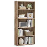 VASAGLE 5-Tier Adjustable Bookshelf in Camel Brown - 23.6 Inches Wide Floor Standing Unit VASAGLE