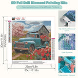 CEOVR Truck Diamond Painting Kits, Truck Flower Diamond Art Dots for Adults 5D Full Drill DIY Gem Art for Beginner, Adult Crafts Kits Arts and Crafts Wall Decor for Home Office 12x12in CEOVR