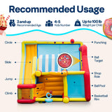 VIVOHOME 9 in 1 Bounce House for Kids, Market Theme Inflatable Bouncy Castle with Slide, 13x11 FT Inflated Bouncer for Outdoor with Blower, Basketball, Climb, Jump Area, Ball, Water Pool, Hoop VIVOHOME