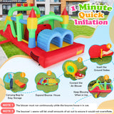 Whubefy 18x8.2FT Large Bounce House for Big Kids 8-12, Blow up Inflatable Obstacle Course with Slide Tunnels Jump Castle Bouncer 680W Blower, Outdoor Playhouse Bouncy House Birthday Gift for Kids 3-6 Whubefy