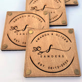 Personalized Coaster Wedding Gifts for Couple Unique Birch Wooden Coasters, Anniversary Gifts, Personalized Wedding Gift, Housewarming Gift, Set of 4, 6, 8, 12, 16 vitawed