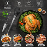 SCHVUBENR Large Turkey Baster with Cleaning Brush - Premium Baster Tool for Cooking - Easy to Use and Clean - Powerful Bulb Baster Syringe - Dishwasher Safe - Flavor Meat Poultry, Beef, Chicken(Black) SCHVUBENR