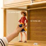 HAOWANJP Curio Display Cabinet 5-Tier Storage Shelves with Acrylic Door, Collectibles Toy Organizers Rack & Display Shelf, Kids Bookshelf and Bookcase for Playroom, Bedroom (Brown-1) HAOWANJP