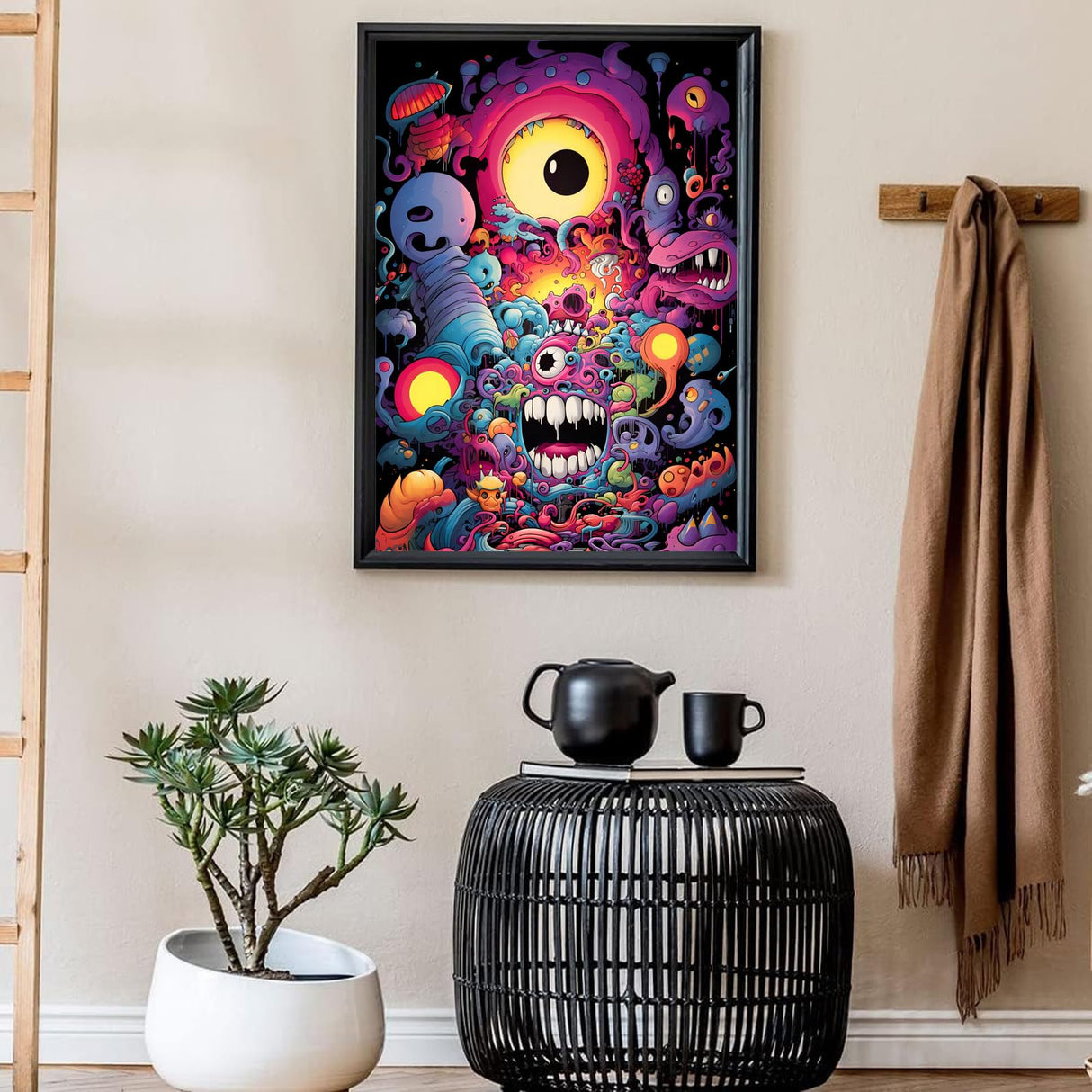 koemhxb Trippy Diamond Painting Kits for Adults-Eye Diamond Art Kits for Adults Beginner, Cartoon Gem Art Kits for Gift Home Wall Decor(12x16inch) koemhxb