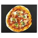 Navaris XL Pizza Stone for Baking - Glazed Square Cordierite Stone Plate for BBQ Grill Oven, Bake Serve Bread - Incl. Recipe Book - 15" x 11.8" x 0.6" Navaris