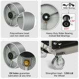 LONGRUNFORU 6" x 2" Industrial Casters, Steel Cast Iron Wheel - Heavy Duty Caster -Set of 4 Caster with 5000 lbs Capacity, Roller Bearing-1/2 Bore, Replacement Wheel for Platform Trucks(4 Pack) LONGRUNFORU