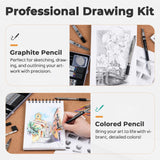 Nicpro Art Drawing Supplies Kit, Art Mechanical Pencil Set with 6 Metal Drafting Pencil 0.5 & 0.7 & 0.9 & 2mm, 100 Sheets 9 x 12'' Sketch Book, 20 Tube Lead Refills for Sketching Nicpro