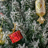 HOMCOM 6' Tall Unlit Snow-Flocked Slim Artificial Christmas Tree with Realistic Branches and 492 Tips HOMCOM