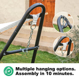 gafete Universal 2 Person Hammock Stand Only, 600 lbs Capacity, Adjustable Heavy Duty Powder-Coated Steel Stand, Multi-Use, Fits 9ft to 14ft Hammocks, XXL Size (Black) gafete