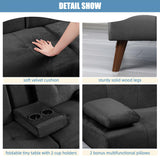 Shintenchi Futon Sofa Bed, Convertible Couch Bed Loveseat, Modern Futon Recliner Sleeper, Small Lazy Futon Set for Living Room, Office, Apartment,e, Black Shintenchi