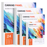 FIXWAL Canvas Boards for Painting 24pcs, with 8x10, 9x12, 11x14, 5x7 Canvases for Painting Art Paint Canvas Panels Gesso Primed Acid-Free Blank Canvas Boards Acrylics Oil Watercolor Paints Fixwal