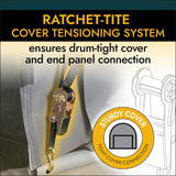 ShelterLogic 6' x 12' Shed-in-a-Box All Season Steel Metal Frame Peak Roof Outdoor Storage Shed with Waterproof Cover and Heavy Duty Reusable Auger Anchors, Grey ShelterLogic