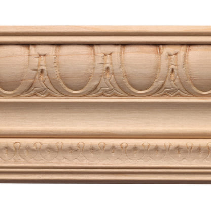 1687A-4FTWHW Unfinished White Hardwood Egg & Dart Crown Moulding - WoodArtSupply