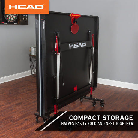 HEAD Summit USA Indoor Table Tennis Table, Competition Grade Net, 10 Minute Easy Set Up – Ping Pong Table with Playback Mode HEAD