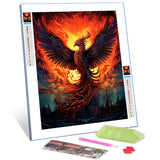 Fire Phoenix Diamond Painting DIY 5D, Numbering Kit, Animal/Wildlife Crystal Rhinestone Diamond Paintwork Mythical Creature Pictures Burning Mountain Artwork Home Decor Adults Gift(12''Wx 16''H) TUMOVO