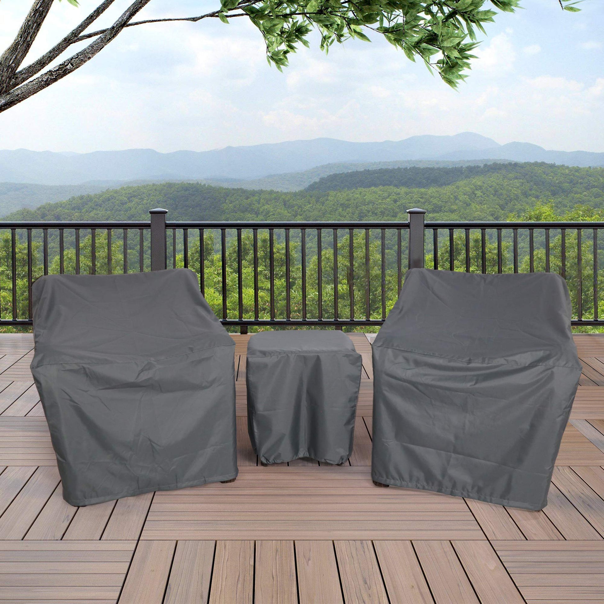 Baner Garden B15 3-Piece Outdoor Veranda Patio Garden Furniture Cover Set with 600D Durable and Water Resistant Fabric… - WoodArtSupply