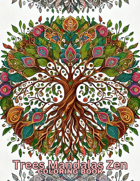 Trees Mandala Zen Coloring Book: Escape to Nature’s Calm: Color Your Way Through 40 Zen-Inspired Mandalas and Tree Designs for Mindful Relaxation WoodArtSupply