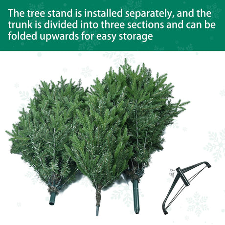 5 FT Artificial Christmas Tree with 1020 PE&PVC Mixed Branch Tips, Unlit Hinged Premium Spruce Fake Xmas Trees, Green, Foldable Base Treepool