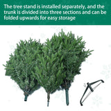 Treepool 8 FT Artificial Christmas Tree with 2639 PE&PVC Mixed Branch Tips, Unlit Hinged Premium Spruce Fake Xmas Trees, Green, Foldable Base Treepool