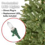 Homelogik 8 Ft Christmas Tree Premium Hinged Pre-lit Artificial w 750 Warm White Light, Easy Assembly Included Metal Foldable Stand New (Warm Light) Homelogik
