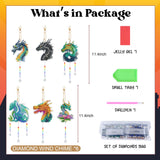 Sitsink Dragon Diamond Painting Wind Chimes - 6 Pcs Art Kits for Adults, Legend Animal Suncatchers Sitsink
