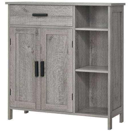 WEENFON Storage Cabinet, Bathroom Cabinet with Drawer, Coffee Bar Cabinets with Doors and Shelves, Freestanding Cupboard for Living Room, Grey UNSNG086CV1 WEENFON
